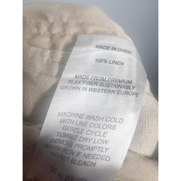 Quince 100% European Linen Wide Leg Pants Medium Tan Flax Pull On - Picture 11 of 12